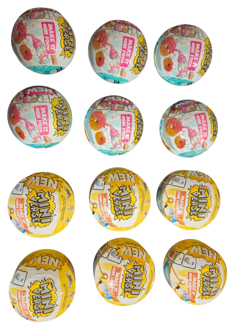 MGA MINIVERSE NWT 12 Mini Make-It Surprise Balls Home/Lifestyle X6 Cafe/Food X6